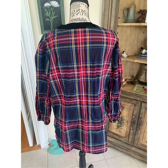 Talbots Plaid Velvet Trim Tunic - Picture 3 of 10